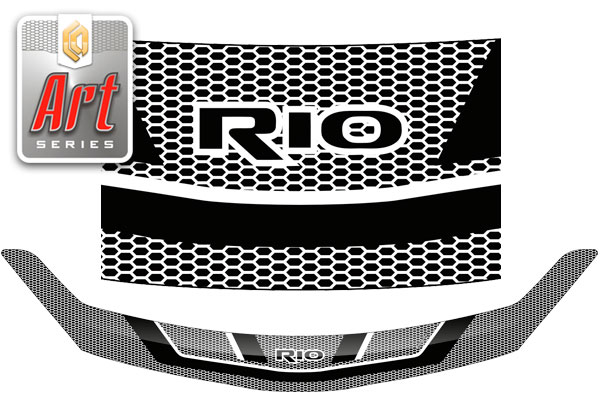 Hood deflector (Art white) Kia Rio sedan