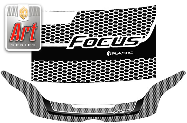 Hood deflector (Art white) Ford Focus 3 sedan