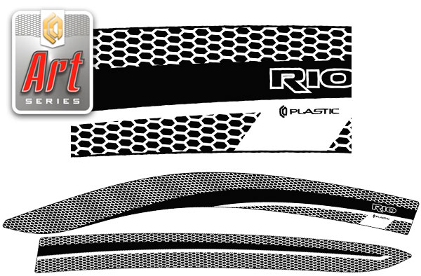Window visors (Art graphite) Kia Rio X-Line 