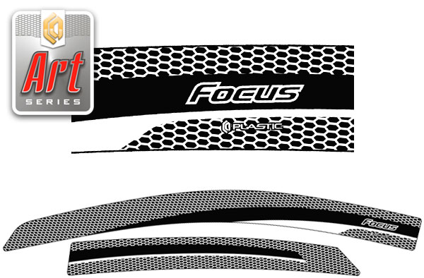 Window visors (Art graphite) Ford Focus 2 sedan-wagon 