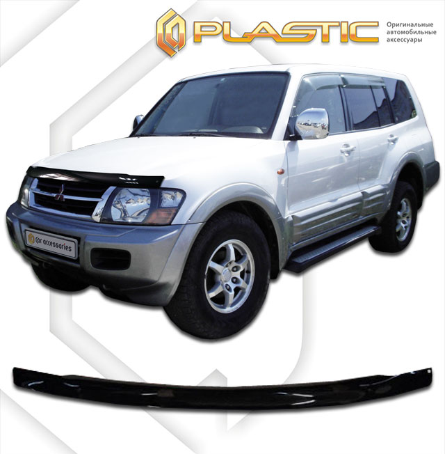 Hood deflector (Chrome series (Silver)) Mitsubishi Pajero 