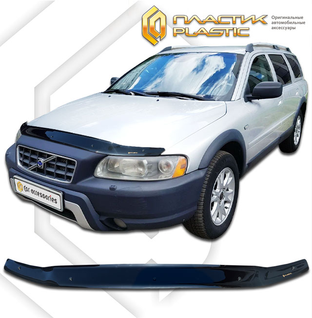 Hood deflector (Classic black) Volvo XC70 II поколение, hatchback