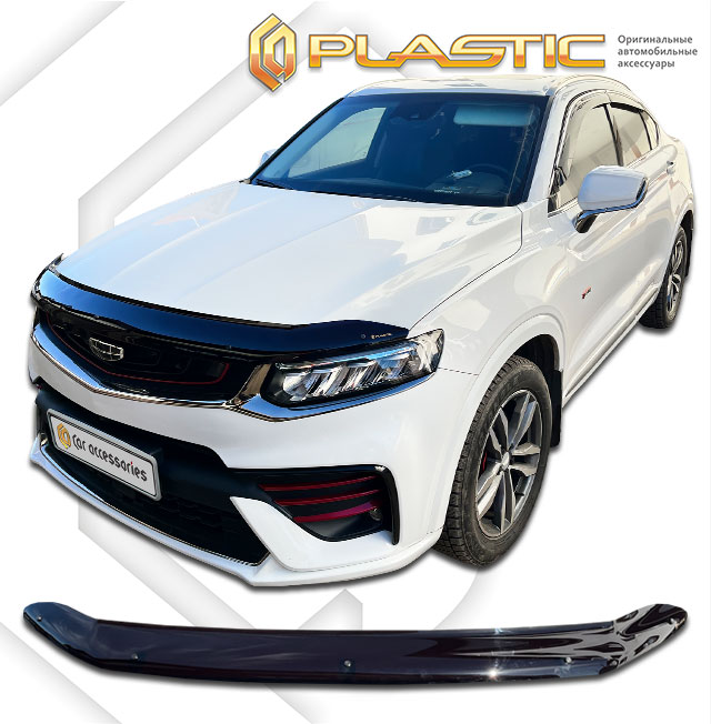Hood deflector (Classic black) Geely Tugella I поколение, I поколение рестайлинг