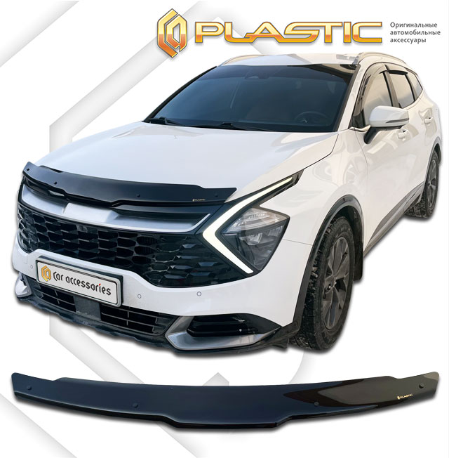 Hood deflector (Classic black) KIA Sportage V поколение, джип/suv 5 дв.