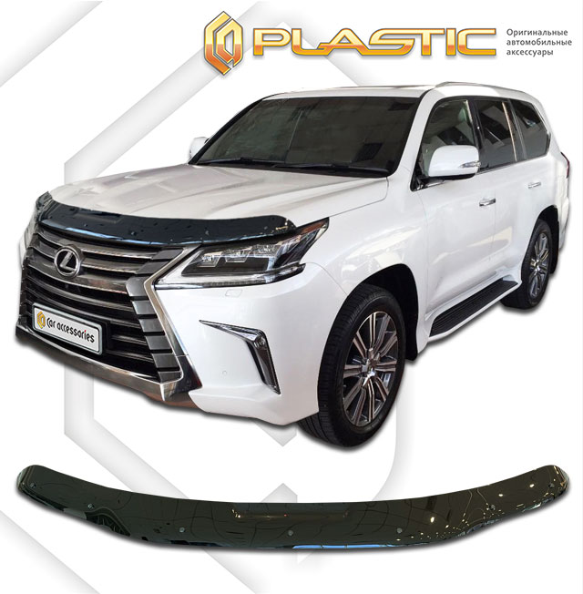 Hood deflector (Classic black) Lexus LX500d IV поколение, джип/suv 5 дв. 