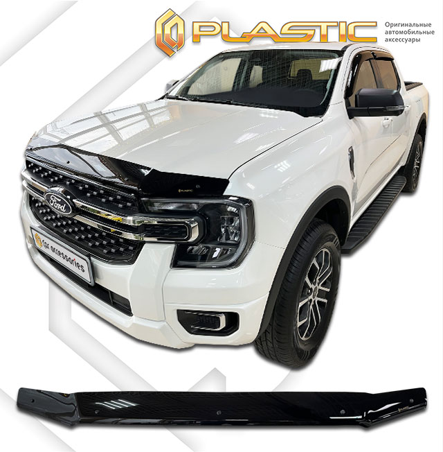 Hood deflector (Classic black) Ford Ranger IV поколение, пикап