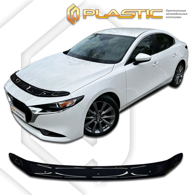 Hood deflector (Classic black) Mazda 3 IV поколение, sedan