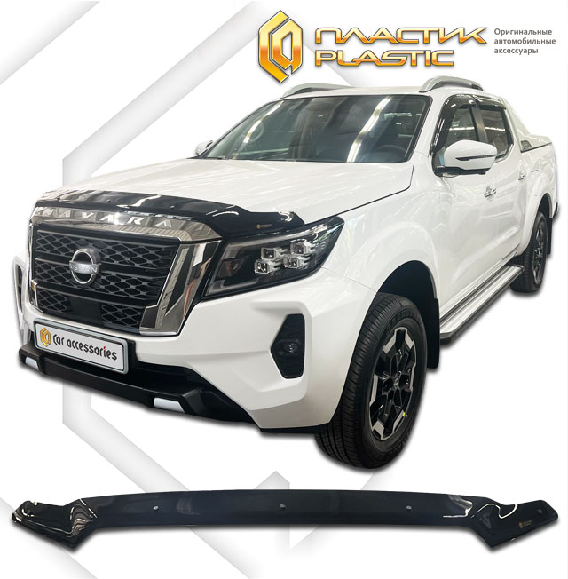Hood deflector (Classic black) Nissan Navara IV поколение, пикап, рынок ОАЭ