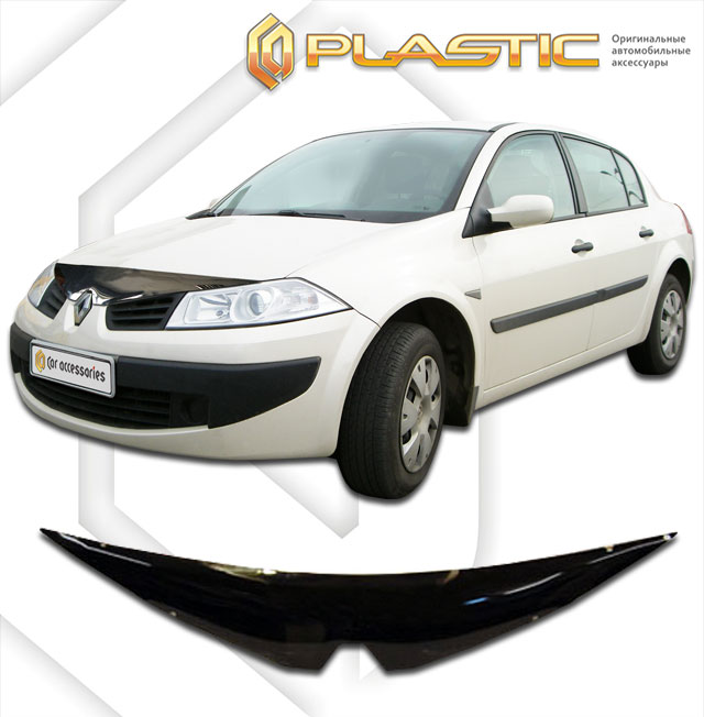 Hood deflector (Chrome series (Silver)) Renault Megane sedan
