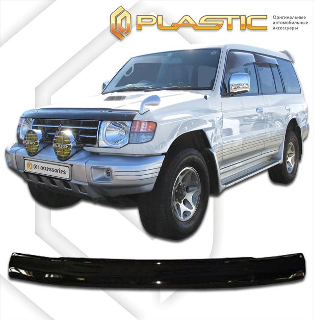 Hood deflector (Chrome series (Silver)) Mitsubishi Pajero 