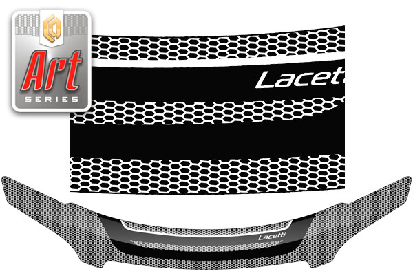 Hood deflector (Art white) Chevrolet Lacetti sedan