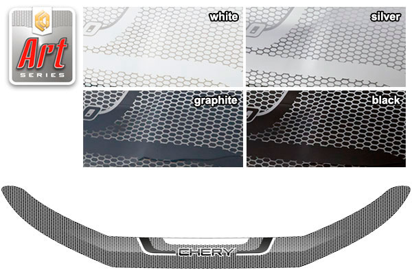 Hood deflector (Art white) Chery Tiggo 8 Pro Max 1 поколение,джип/suv, 5 дв.