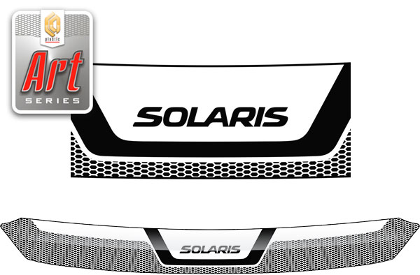 Hood deflector (Art white) Hyundai Solaris sedan