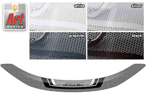 Hood deflector (Art black) Mitsubishi ASX I поколение рест. 3, джип/suv 5 дв.
