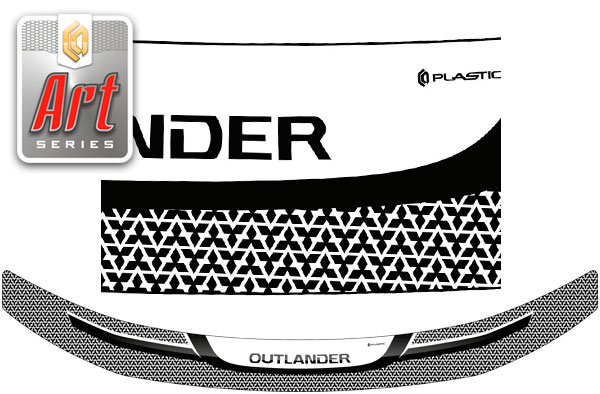 Hood deflector (Art black) Mitsubishi Outlander III поколение, III поколение рестайлинг 1, 2, 3, джип/suv 5 дв.  
