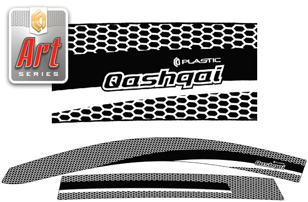 Window visors (Art white) Nissan Qashqai 