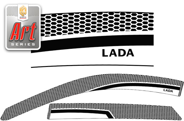 Window visors (Art white) ВАЗ Lada Granta лифтбек