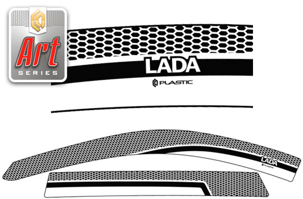 Window visors (Art white) ВАЗ Lada Калина hatchback