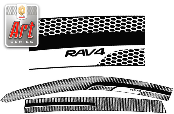 Window visors (Art white) Toyota Rav4 IV поколение, джип/suv 5 дв., рестайлинг