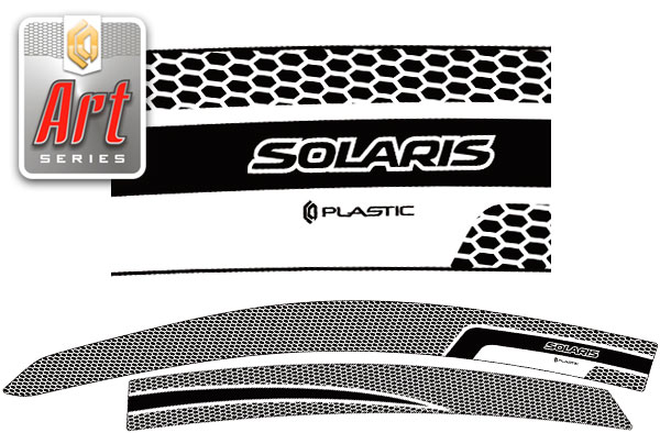 Window visors (Art white) Hyundai Solaris sedan