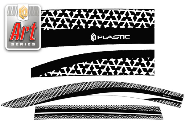 Window visors (Art black) Mitsubishi Pajero Sport