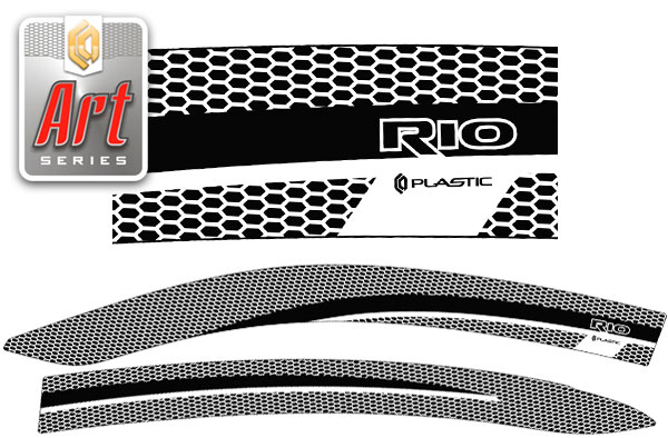 Window visors (Art black) Kia Rio sedan