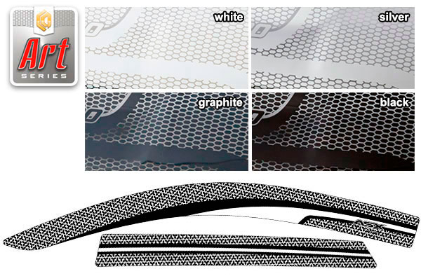 Window visors (Art black) Mitsubishi ASX I поколение рест. 3, джип/suv 5 дв.