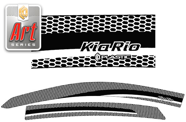 Window visors (Art graphite) Kia Rio sedan