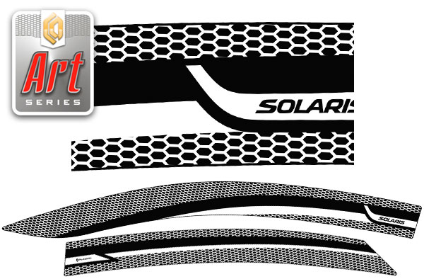 Window visors (Art graphite) Hyundai Solaris 