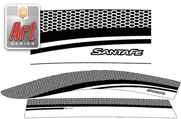 Window visors (Art graphite) Hyundai Santa Fe 