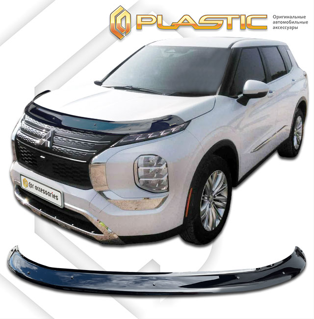 Hood deflector (exclusive) (Comfort series (Silver)) Mitsubishi Outlander IV поколение, джип/suv 5 дв.