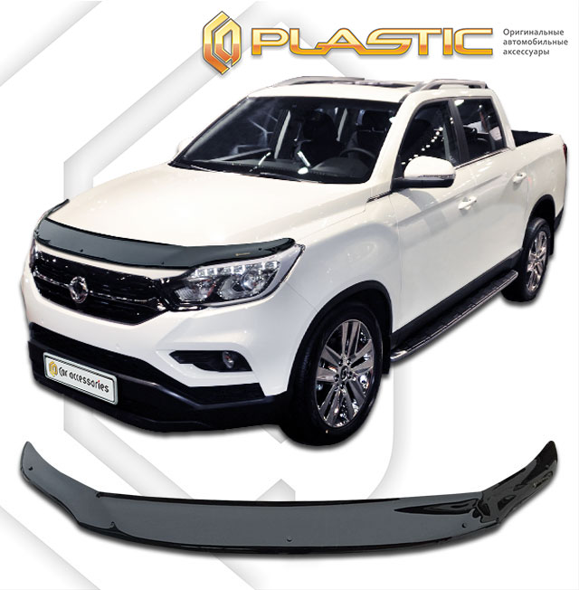 Hood deflector (exclusive) (Classic black) SsangYong Rexton Sports I поколение, пикап, рынок Южной Кореи 