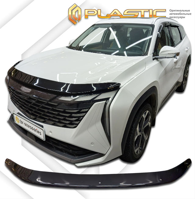 Hood deflector (exclusive) (Classic black) Geely Atlas II поколение, джип/suv 5 дв., рынок России