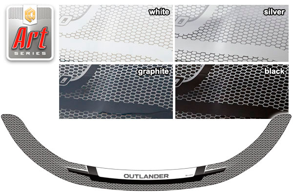 Hood deflector (exclusive) (Art white) Mitsubishi Outlander IV поколение, джип/suv 5 дв.